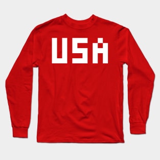 Pixel USA White Letters Long Sleeve T-Shirt